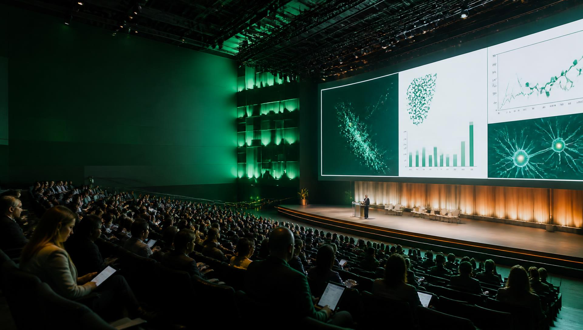 Medical congress audience during a scientific presentation